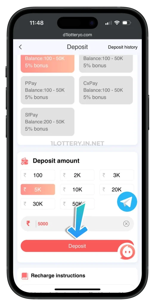 1lottery-deposit-page